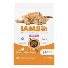 IAMS Hairball sausas maistas katėms su vištiena, 10 kg