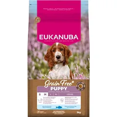 EUKANUBA Grain Free Puppy Small Medium Ocean Fish 3 kg bezzbóżinė maistas šuniukams mažų ir vidutinių veislių su žuvimi