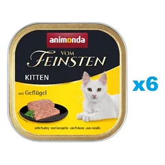 ANIMONDA Vom Feinsten Kitten rinkinys su paukštiena 6 x 100 g — 1 nuotrauka