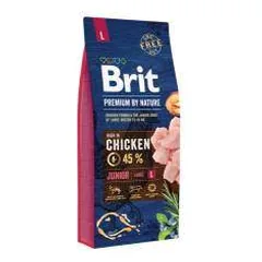 Brit Premium By Nature Junior L sausas maistas didelių veislių šuniukams, 15 kg