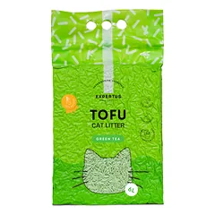 EXPERTUS Tofu kraikas katėms, žaliosios arbatos kvapo, 6 L (2,6 kg), 2 mm