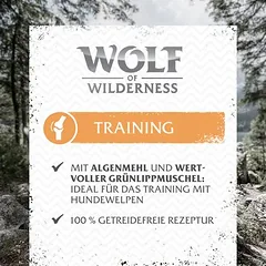 Wolf of Wilderness Training JUNIOR "Explore the Wide Acres" su vištiena, skanėstai šunims — 4 nuotrauka