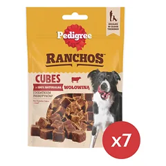 PEDIGREE Ranchos Cubes 7 x 70 g papildomas maistas su jautiena suaugusiems šunims