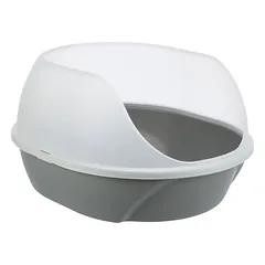 Trixie Simao Cat Litter Tray High Rim kačių tualetas su aukštu kraštu, pilka, 58 x 48 x 30 cm