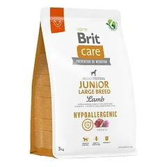 Brit Care hipoalerginis sausas maistas jauniems, didelių veislių šunims su ėriena 3 kg