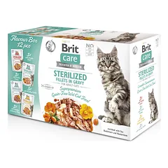 BRIT CARE Cat Sterilized Fillets in Gravy mix 12x85g
