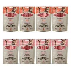 CARNILOVE Freeze-Dried Snack Cat Mix Turkey and Beef 8x40 g liofilizuoti skanėstai katėms, skonių mišinys kalakutiena ir jautiena