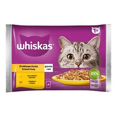 WHISKAS Naminių paukščių drebučių želė su kalakutiena ir vištiena 4x85g