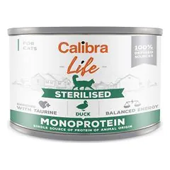 Calibra Life Cat Sterilised Duck drėgnas maistas sterilizuotoms katėms, 200 g
