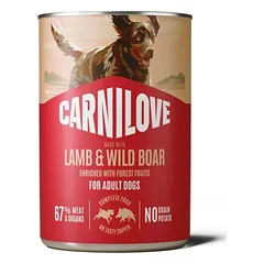 Carnilove Wild Meat Lamb & Wild Boar konservai suaugusiems šunims su ėrienos ir šernienos mėsa, 400 g