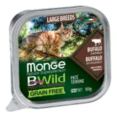 Monge BWild All Large Breeds paštetas su buivoliena ir daržovėmis katėms - Pet24