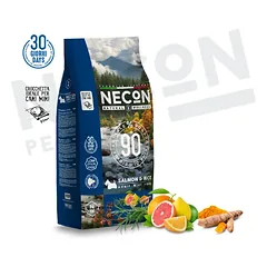 Necon Natural Wellness Adult sausas pašaras mažų veislių šunims su lašiša ir ryžiais, 0.8 kg — 2 nuotrauka