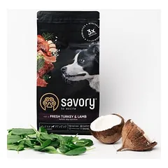 Savory Trockenfutter für mittelgroße Hunde mit Pute & Lamm
