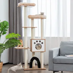 Kačių draskyklė smėlio spalvos 176cm — 3 nuotrauka