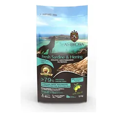 AMBROSIA Fresh Sardine & Herring begrūdis sausas maistas šuniukams su sardine ir silke