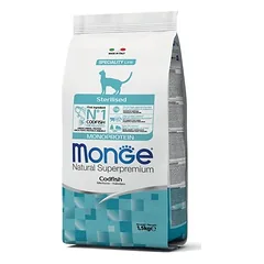 Monge monoproteino sausas kačių maistas sterilizuotoms katėms su menke, 1,5 kg