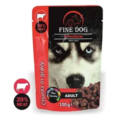 FINE DOG konservas šunims su jautiena 100g 22vnt