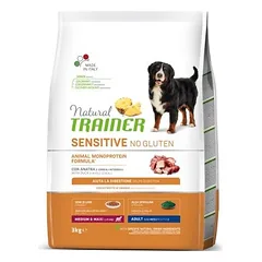 Natural Trainer Sensitive No Gluten Adult Duck beviltė sausa maistas su antiena jautriems suaugusiems vidutinių ir didelių veislių šunims, 3 kg
