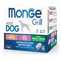 Monge GRILL MIX Dog Adult salmon/pork/lamb 100gx12