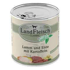 LandFleisch konservai šunims su ėriena, antiena ir bulvėmis, 800 g