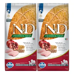 FARMINA N&D Low Grain Chicken & Pomegranate Senior Medium & Maxi 12 kg