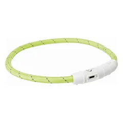 Trixie Flash Light Ring USB atšvaitinė apykaklė šunims, reguliuojama, iš silikono, žalia, 35 cm, ø 7 mm parduotuvėje ramiosblusos.lt