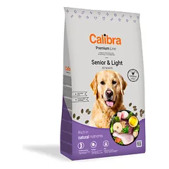 CALIBRA Dog Premium Line Senior & Light sausas maistas vyresnio amžiaus šunims su vištiena, 12 kg 