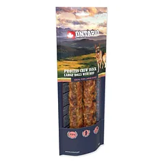 Ontario Protein Chew Snack Large Roll with Beef skanėstas šunims su jautienos kolagenu, suaugusiems šunims ir šuniukams nuo 7 mėnesių, 25,4 cm, 2 vnt. — 2 nuotrauka