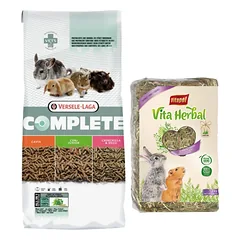 VERSELE-LAGA Cuni Junior Complete 8kg - maistas jauniems triušiams + VITAPOL Šienas graužikams 1,2kg