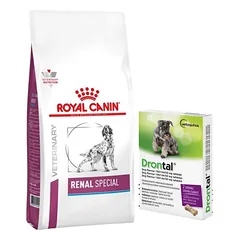 ROYAL CANIN Renal Special Canine RSF 13 10kg + Vetoquinol Drontal - šuns skonis 2tabl.
