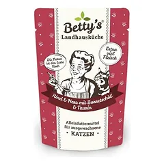 Betty´s Landhausküche katėms su agurklių aliejumi, maišeliai 12 x 100 g, Vištiena ir veršiena — 2 nuotrauka