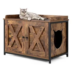 GIANTEX Katzenklo mit Katzentoilettenmöbel