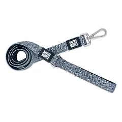 Max&Molly Trumpas Pavadėlis Mykonos Black - juodai baltas miesto šuns pavadėlis, graikiškas raštas, 120 cm — 2 nuotrauka