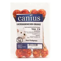 Canius lašišos kramtomasis kaulas, oranžinis, 12 cm, skanėstai šunims