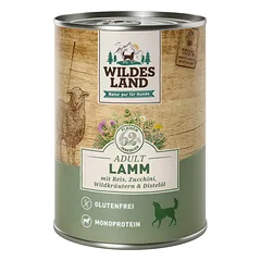 WILDES LAND lamb&rice konservuotas begrūdis pašaras suaugusiems šunims su ėriena ir ryžiais, 400 g