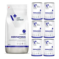 VETEXPERT Dermatosis Rabbit&Potato 12kg + Dermatosis 6x400g