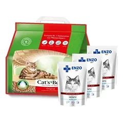 JRS Cats Best Eko Plus 20l / 8,6kg + ENZO VET Hepatinis paukštienos paštetas katėms 3x100g
