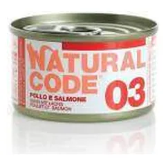Natural Code 03 drėgnas maistas suaugusioms katėms su vištiena ir lašiša, 85 g nuotrauka
