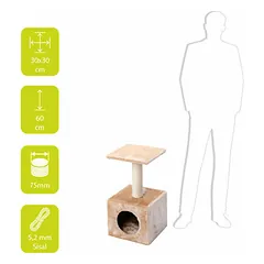 Scratching tree ABEY 30x30x60cm Creme — 2 nuotrauka