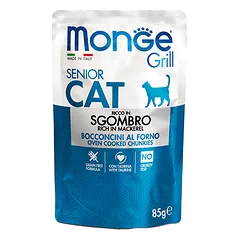 Monge Grill Senior konservai katėms su skumbre, 85 g
