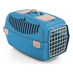 Stefanplast Transportavimo dėžė GULLIVER 3 plastikinės durys (dangaus mėlyna) cm 61x40x38h