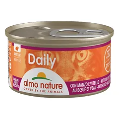 Almo Nature Daily Cat Jautienos ir veršienos paštetas, 85 g