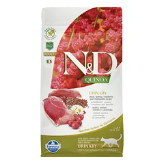 Sausas pašaras šunims FARMINA N&D QUINOA CAT Dry URINARY Duck&Cranberry ADULT 1,5kg
