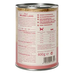 WILDES LAND calf with broccoli konservai suaugusiems šunims su veršiena ir daržovėmis, 400 g — 2 nuotrauka