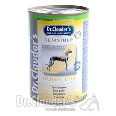 DR. CLAUDER’S SENSIBLE drėgnas maistas suaugusiems alergiškiems šunims su vištiena 400g