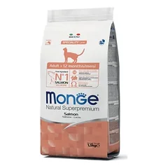 Monge Natural Superpremium Adult Cat Salmon sausas maistas suaugusioms katėms su lašiša, 1.5 kg