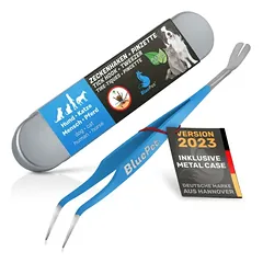 BluePet 2in1 erkių pincetas + erkių kabliukas, profesionalus rinkinys, erkių šalinimo įrankis šunims