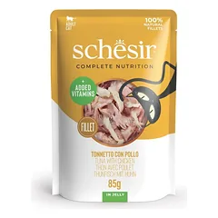 SCHESIR Tunas su vištienos filė drebučiuose katėms 6x85 g
