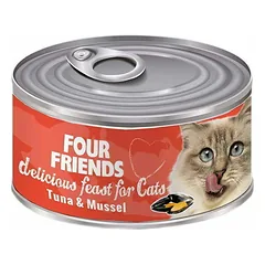 Four Friends Tuna & Mussel konservai katėms su tunu ir midijomis, 85 g