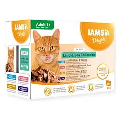 IAMS Cat Delights Adult All Breeds Land&Sea In Jelly Pouch 12 X 85 g